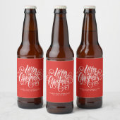 R-script "Merry Christmas" gepersonaliseerd Bier Etiket (Flessen)