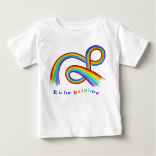 R staat voor Rainbow Artwork Baby and Kinderen T-s