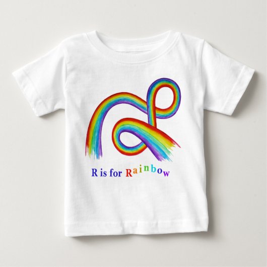R staat voor Rainbow Artwork Baby and Kinderen T-s (Voorkant)