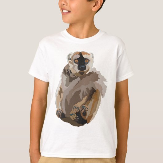 R staat voor Red Fronted Brown Lemur T-shirt (Voorkant)