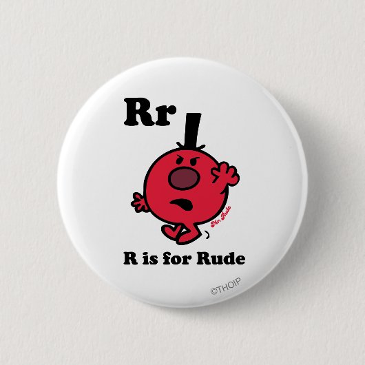 R staat voor Rude Ronde Button 5,7 Cm (Voorkant)