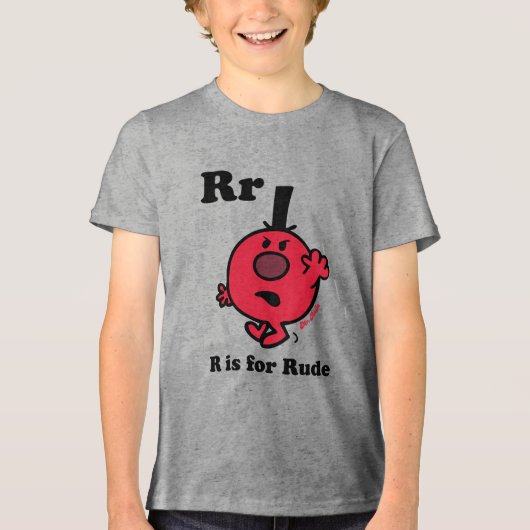 R staat voor Rude Tri-Blend Shirt (Voorkant)