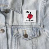 R staat voor Rude Vierkante Button 5,1 Cm (In situ)