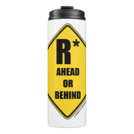 R-ster voor of achter geel diamanten waarschuwings thermosbeker