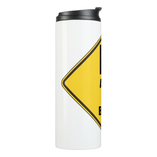 R-ster voor of achter geel diamanten waarschuwings thermosbeker (Gedraaid links)
