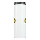 R-ster voor of achter geel diamanten waarschuwings thermosbeker (Achterkant)