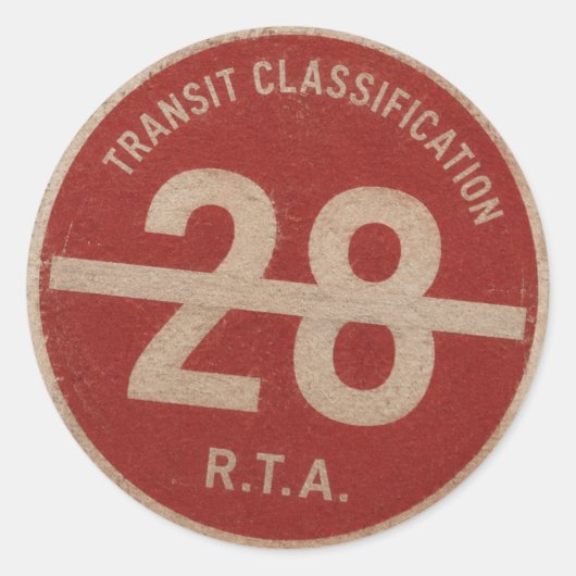 R.T.A. Klasse 28 Toegang Beperkt Ronde Sticker (Voorkant)