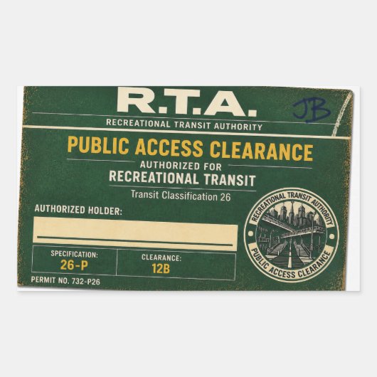 R.T.A. Openbaar Toegang Sticker (Voorkant)