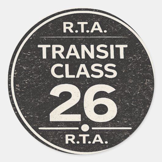 R.T.A. Transit Klasse 26 Infrastructuur Sticker (Voorkant)