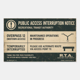 R.T.A. Viaduct 12 Openbare Toegang Rechthoekige Sticker