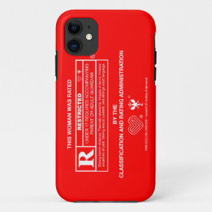 R-teken : Vrouw - Wit op Rood iPhone 11 Hoesje
