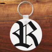 R-text Oud Engels Sleutelhanger (Voorkant)