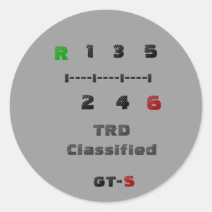 R, TRD Classified, 1 3 5, I-I-I-I,... Ronde Sticker