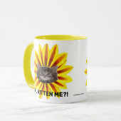 R U KITTEN ME?! Zonnebloem Katje Gezicht Humor Mok (Voorkant links)