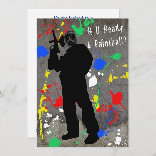 R U Ready 4 Paintball? Kaart (Voorkant / Achterkant)