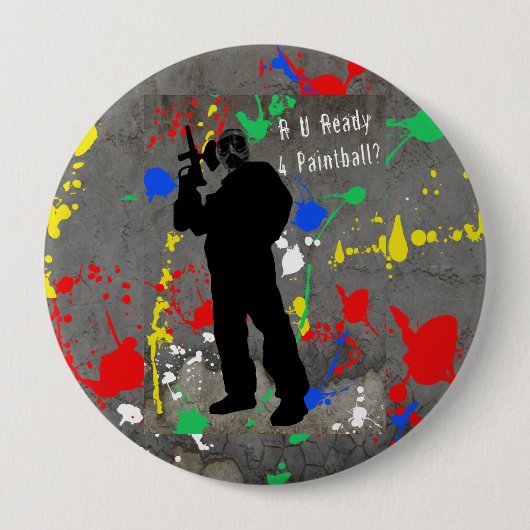 R U Ready 4 Paintball? Ronde Button 4,0 Cm (Voorkant)