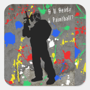 R U Ready 4 Paintball? Vierkante Sticker