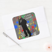 R U Ready 4 Paintball? Vierkante Sticker (Envelop)