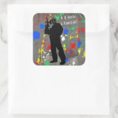 R U Ready 4 Paintball? Vierkante Sticker (Tas)