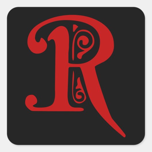 R VIERKANTE STICKER (Voorkant)