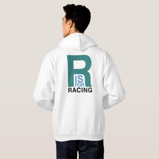 R voor races hoodie (Achterkant volledig)