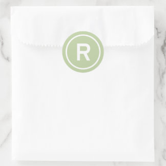 R voor Raw food dieet logo die gezond voedsel bran Ronde Sticker