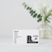 R = voor ringbal visitekaartje (Staand voorkant)