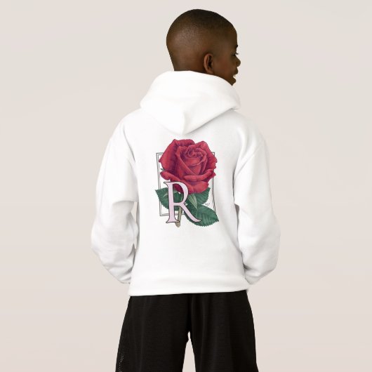 R voor Roos bloem (Achterkant volledig)