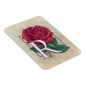 R voor Rozen Flower Monogram Magneet (Rechterzijde)
