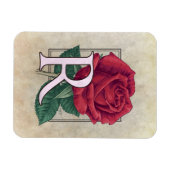 R voor Rozen Flower Monogram Magneet (Horizontaal)