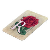 R voor Rozen Flower Monogram Magneet (Linkerzijde)