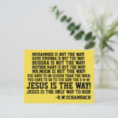 R.W. SCHAMBACH CITEERT, JEZUS IS DE ENIGE WEG BRIEFKAART (Staand voorkant)