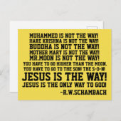 R.W. SCHAMBACH CITEERT, JEZUS IS DE ENIGE WEG BRIEFKAART (Voorkant / Achterkant)