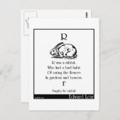 R was een konijn, briefkaart (Voorkant / Achterkant)