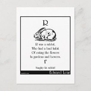 R was een konijn, briefkaart