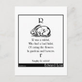 R was een konijn, briefkaart (Voorkant)