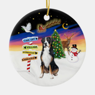 R - Xmas Signs - Greater Swiss Mountain Dog Keramisch Ornament