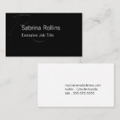 R - Zapfino Initiaal op zwart Visitekaartje (Voorkant / Achterkant)