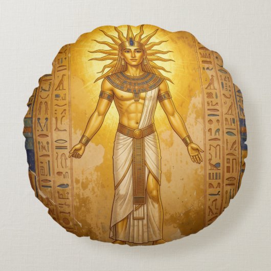 Ra – Ägyptischer Sonnengott´2 Rond Kussen (Voorkant)