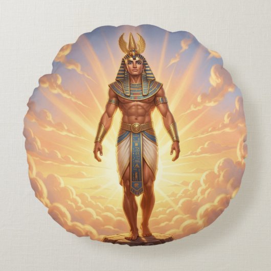 Ra – Ägyptischer Sonnengott´4 Rond Kussen (Voorkant)