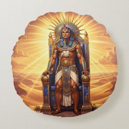 Ra – Ägyptischer Sonnengott Rond Kussen (Voorkant)