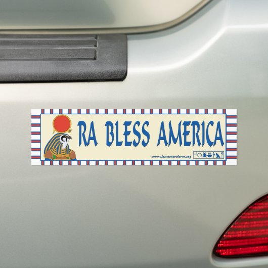 Ra Bless America bumper sticker (Op auto)