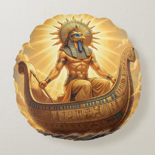 Ra – Egyptian Sun God´3´ Rond Kussen (Voorkant)