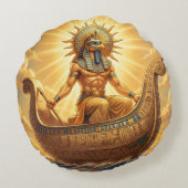 Ra – Egyptian Sun God´3´ Rond Kussen (Achterkant)