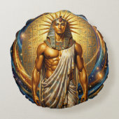 Ra – Egyptian Sun God´4 Rond Kussen (Achterkant)