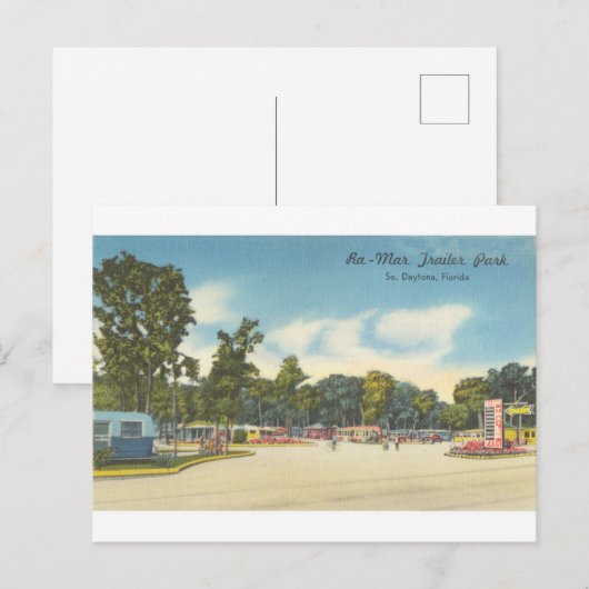  RA-Mar Trailer Park Daytona Florida Briefkaart (Voorkant / Achterkant)