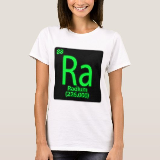 Ra Radium gloeit in het donker. Radium werd gebrui T-shirt (Voorkant)