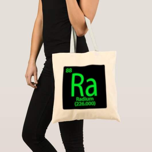 Ra Radium gloeit in het donker. Radium werd gebrui Tote Bag (Voorkant (product))