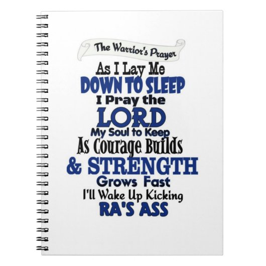 Ra van het Gebed van de Strijder Notitieboek (Voorkant)