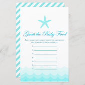 Raad baby eten - Baby shower spelen (Voorkant / Achterkant)